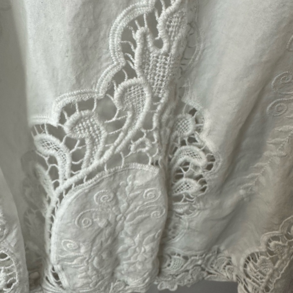 Cynthia Rowley White Lace Trim Top - Picture 6 of 14